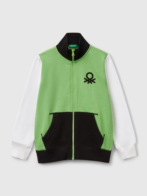 Sweatshirt mit Reißverschluss aus reiner Baumwolle Jungen