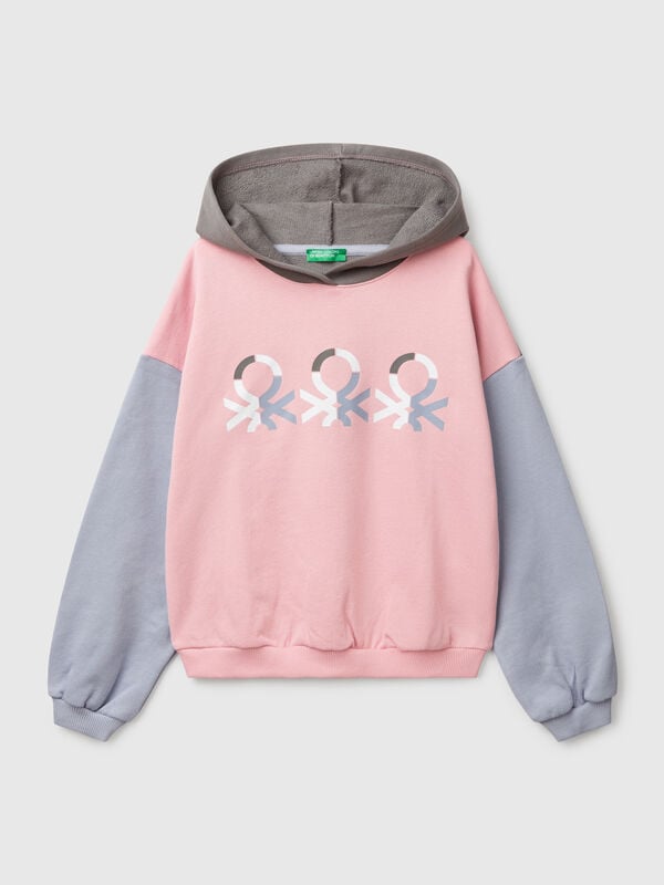 Sweatshirt mit Druck und Kapuze  Mädchen