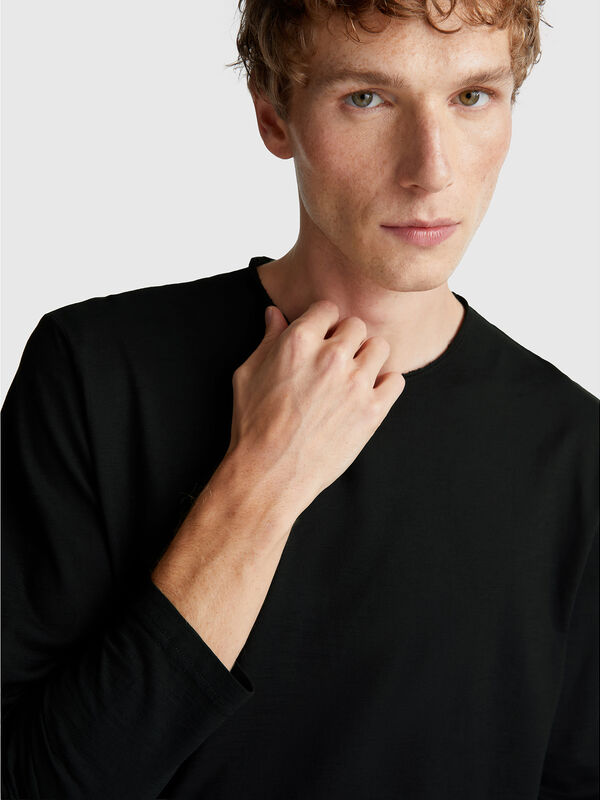 Langarm-T-Shirt aus 100 % Baumwolle Herren