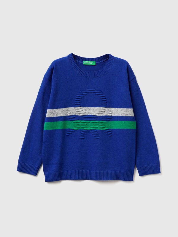 Pullover aus Wollmischung mit Logo Jungen