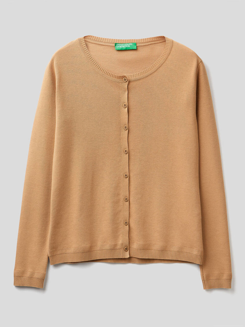 Strickjacke aus reiner % Baumwolle mit Rundausschnitt image number 1