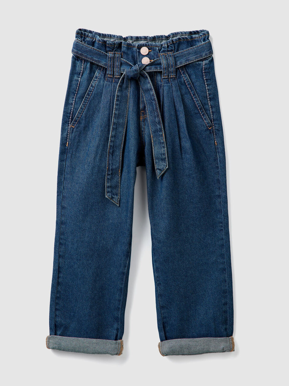 Hose aus Denim mit hohem Bund image number 1