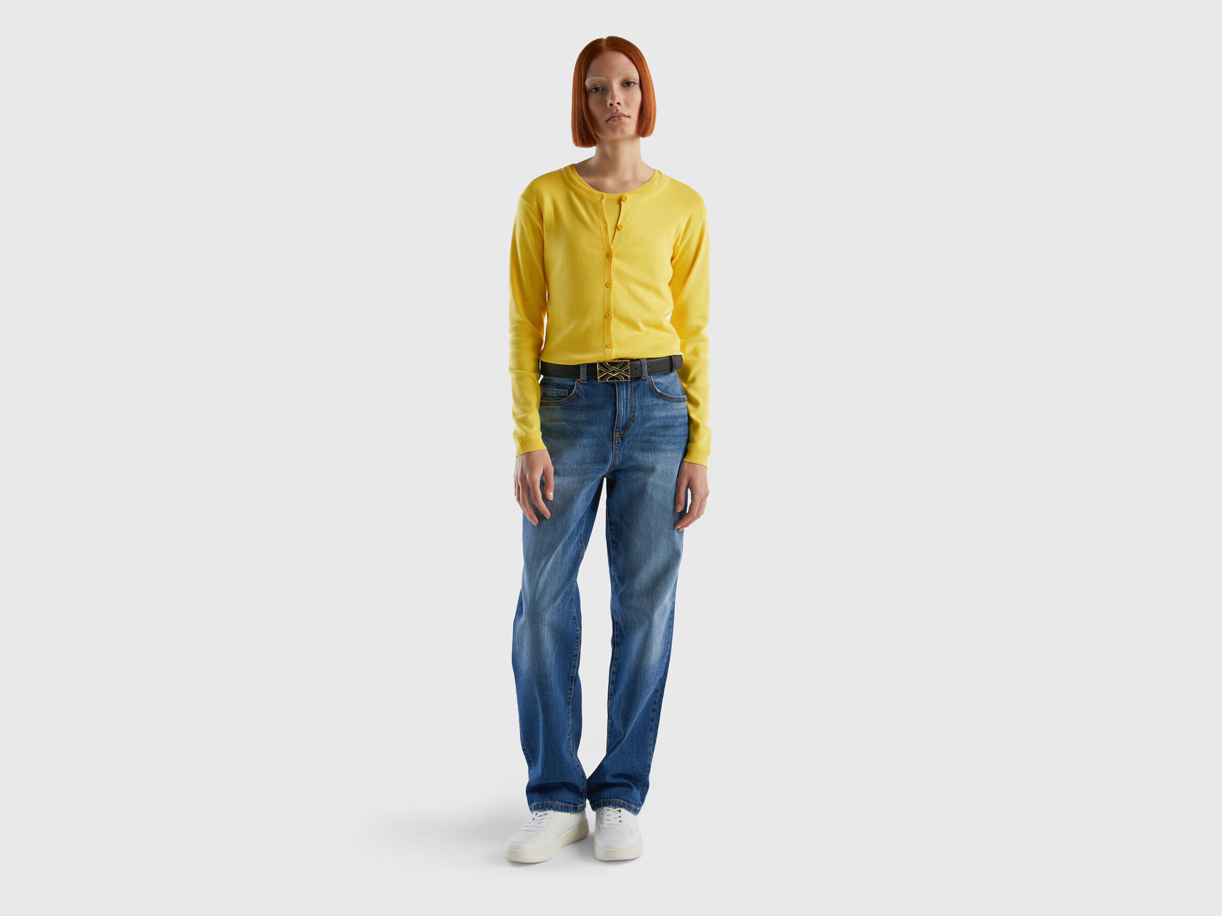 Cardigan mit rundem Ausschnitt aus reiner Baumwolle image number 3