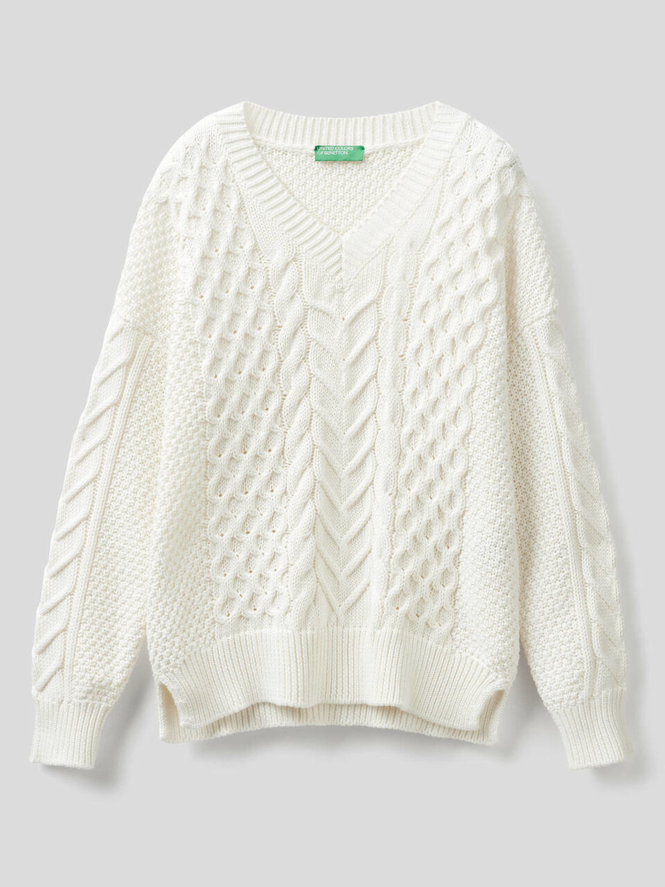 Pullover aus reiner Baumwolle mit besonderer Verarbeitung image number 1
