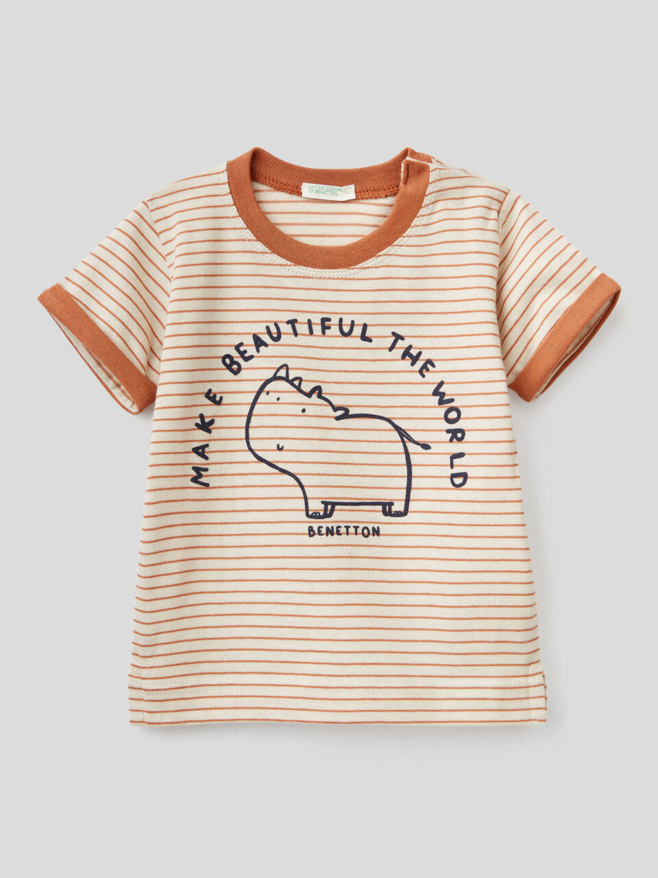 Gestreiftes T-Shirt aus reiner Bio-Baumwolle image number 1