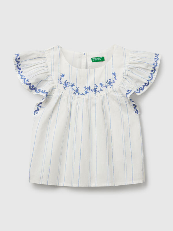 Bluse mit Blumenstickerei Mädchen