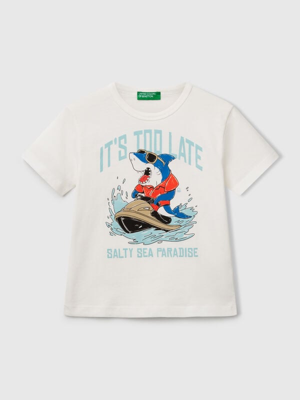 T-Shirt aus Bio-Baumwolle mit Aufdruck Jungen
