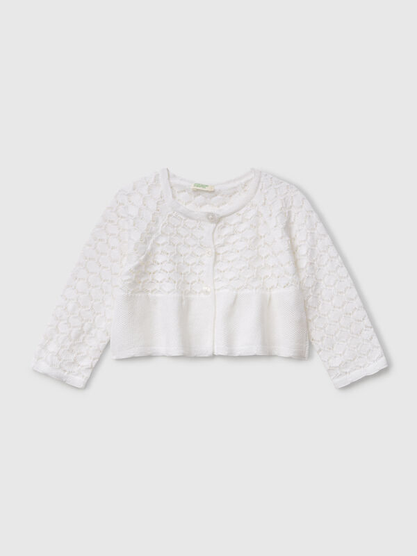 Strickjacke aus Leinenmischung Newborn