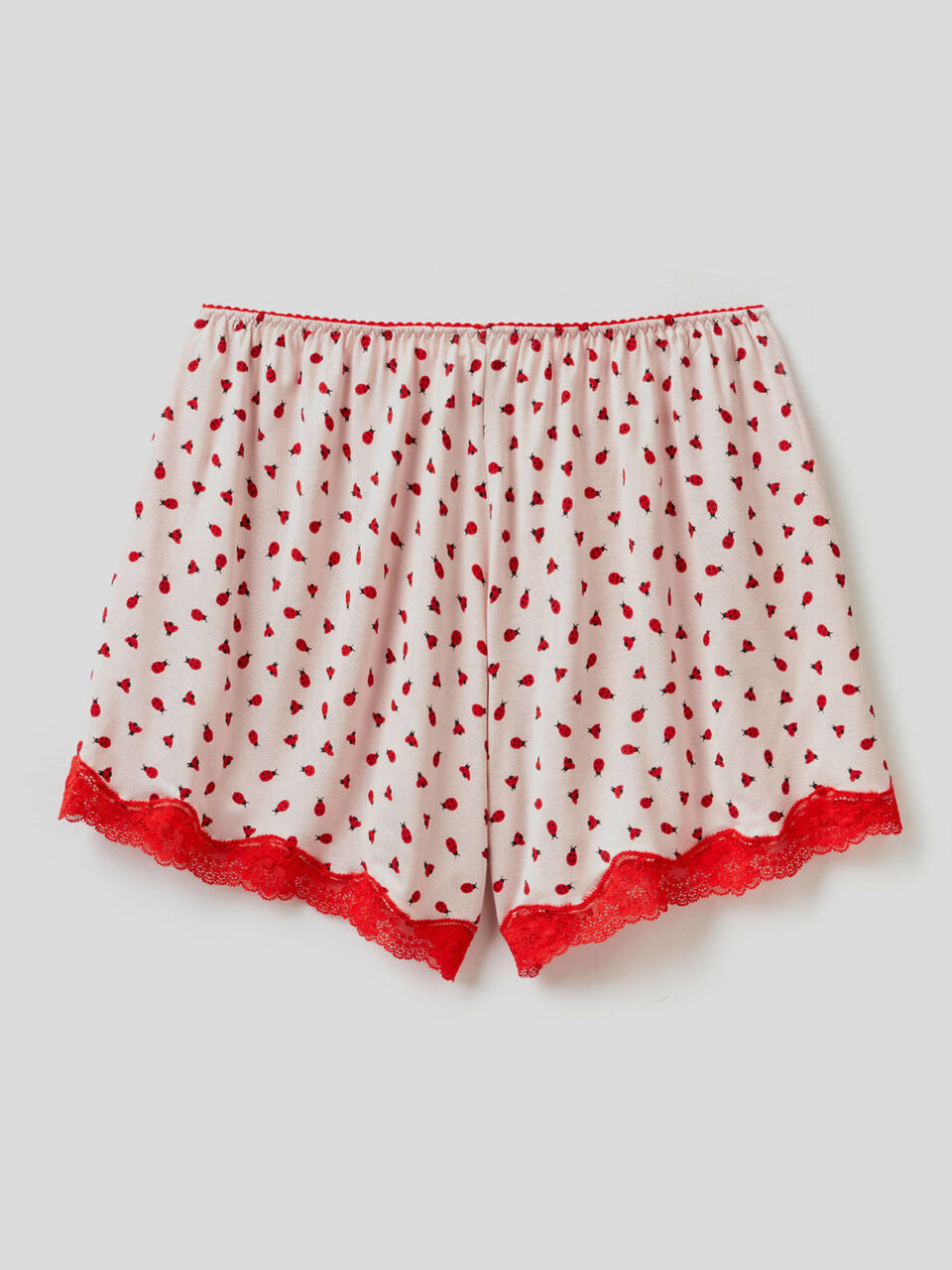 Gemusterte Shorts mit Spitze image number 2