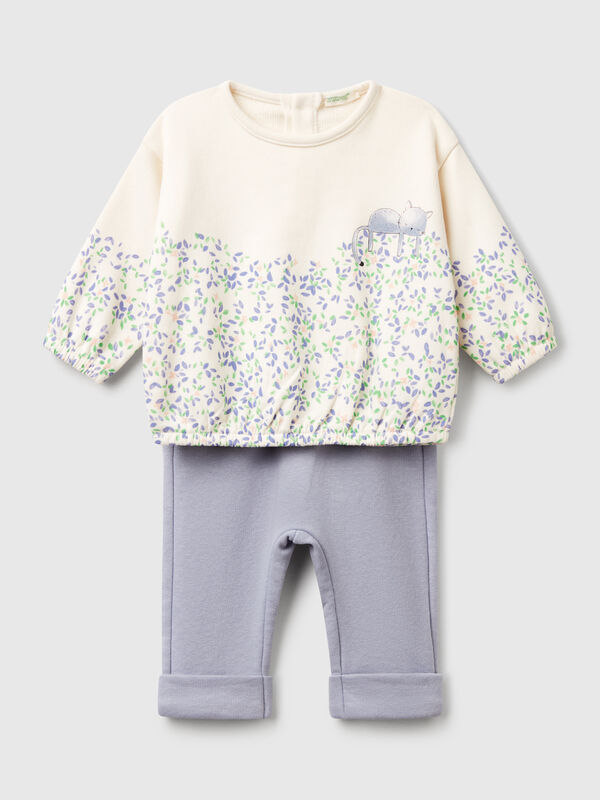 Set aus Sweatshirt und Hose aus einer Baumwollmischung Newborn