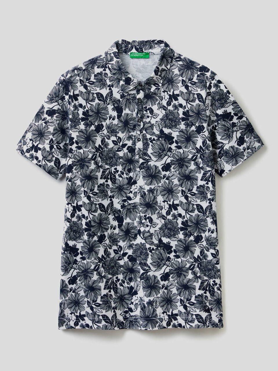 Gemustertes Poloshirt 100% Baumwolle image number 1