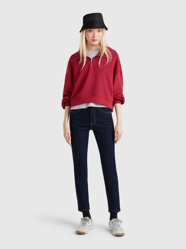 Slim-Fit-Jeans mit hohem Bund Damen