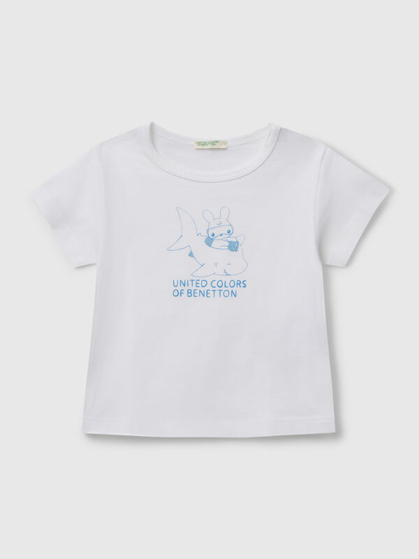 Kurzarm-T-Shirt mit Aufdruck Newborn