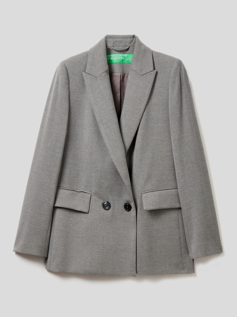 Zweireihige Jacke aus stretchigem Flanell image number 1