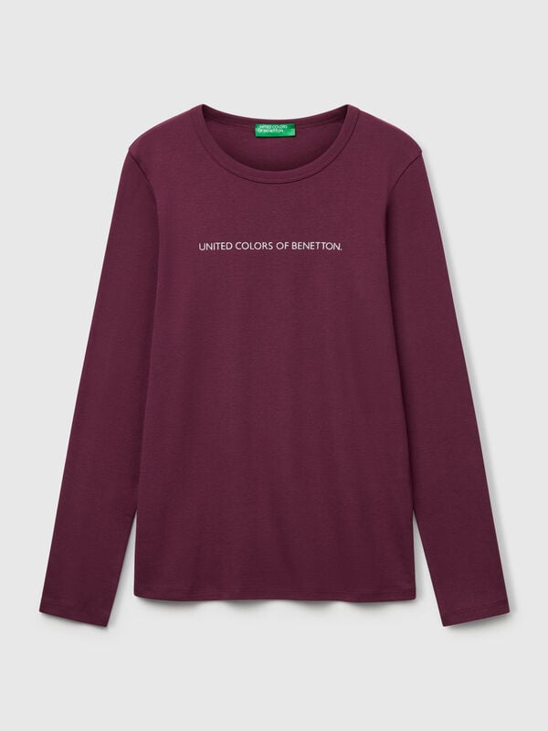 Langarm-T-Shirt aus 100 % Baumwolle Langarm-T-Shirt aus 100 % Baumwolle Damen
