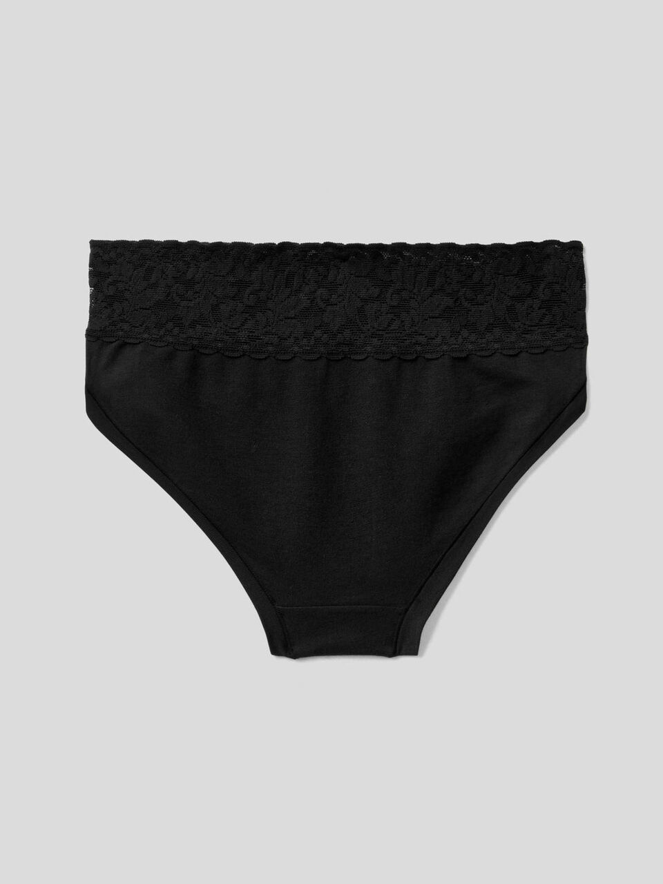 Slip mit Spitze aus elastischer Baumwolle image number 2