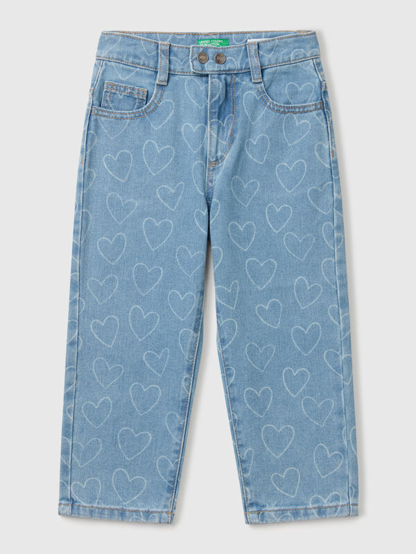 Jeans mit Herzdruck Mädchen