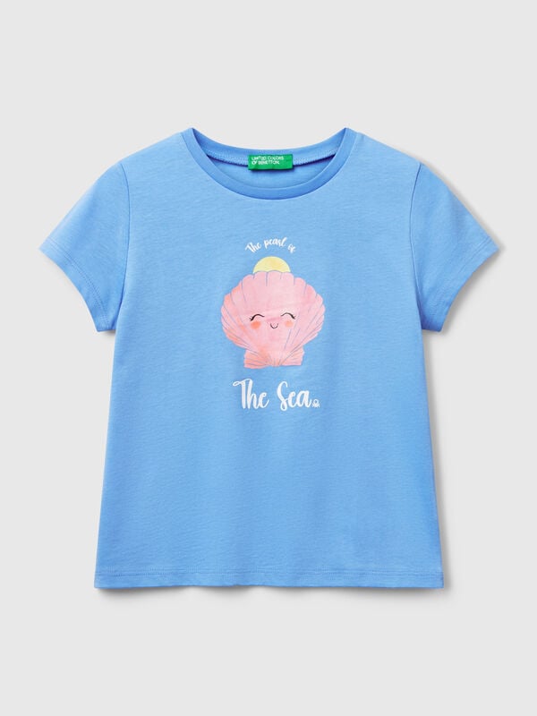T-Shirt mit normaler Passform und Glitzer Mädchen