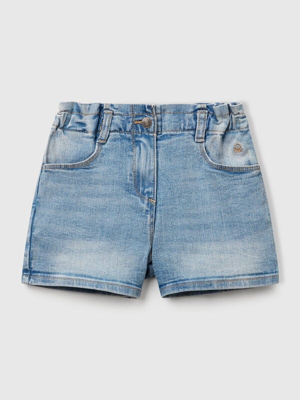 Paperbag-Jeansshorts Mädchen