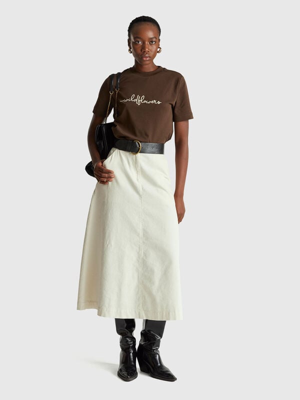 Midirock aus Samt Damen