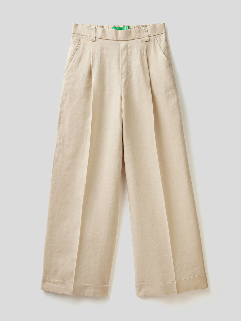 Hose aus 100% Leinen mit weitem Bein image number null