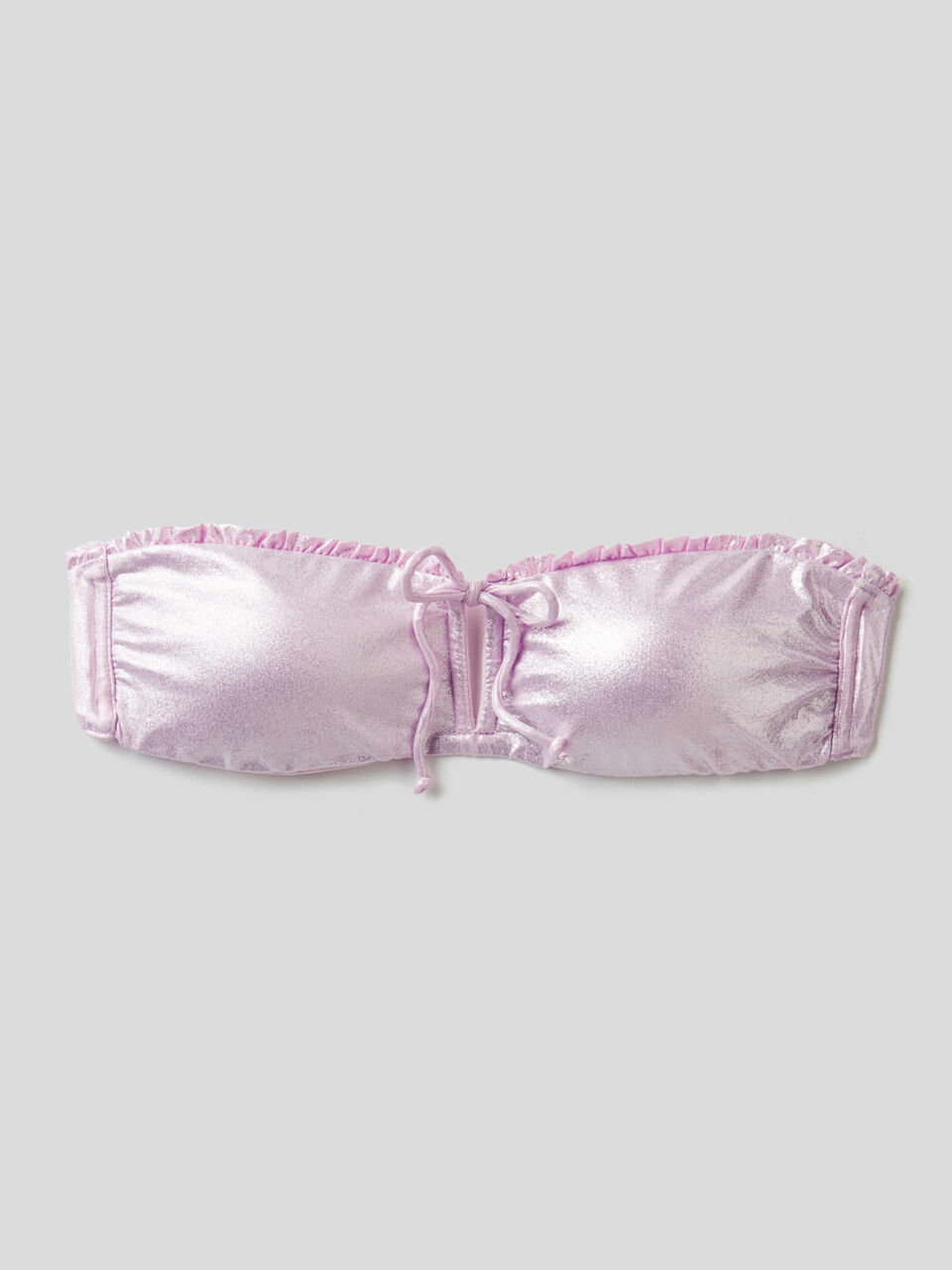 Bandeau-Bikinioberteil mit laminiertem Effekt image number 1