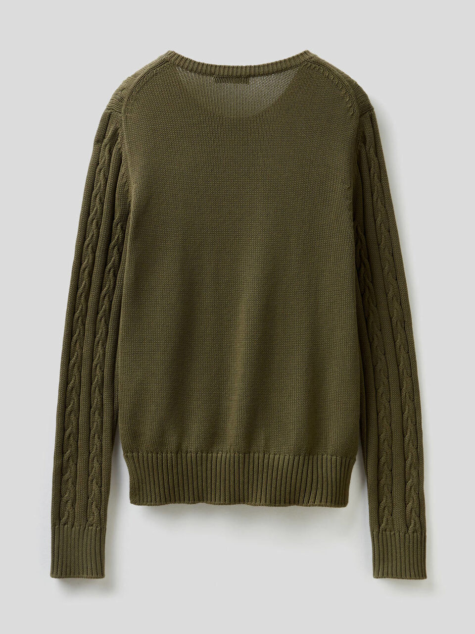 Pullover aus Baumwolle mit Verarbeitung im Flechtmuster image number 2