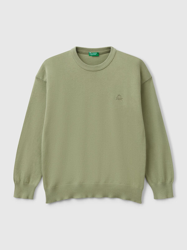 Pullover aus reiner Baumwolle mit Logo Jungen