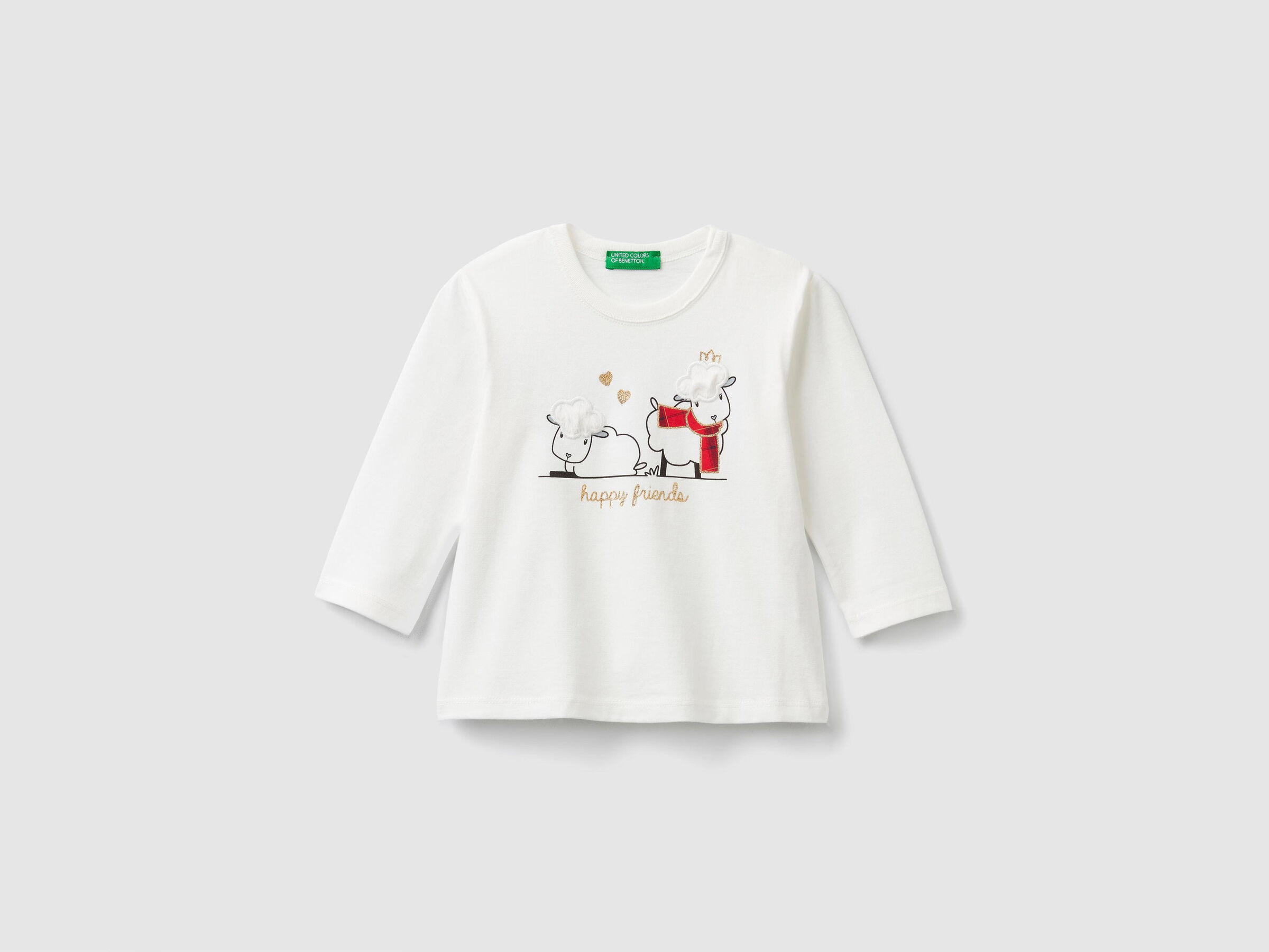 T-Shirt mit Print und Aufnähern image number null