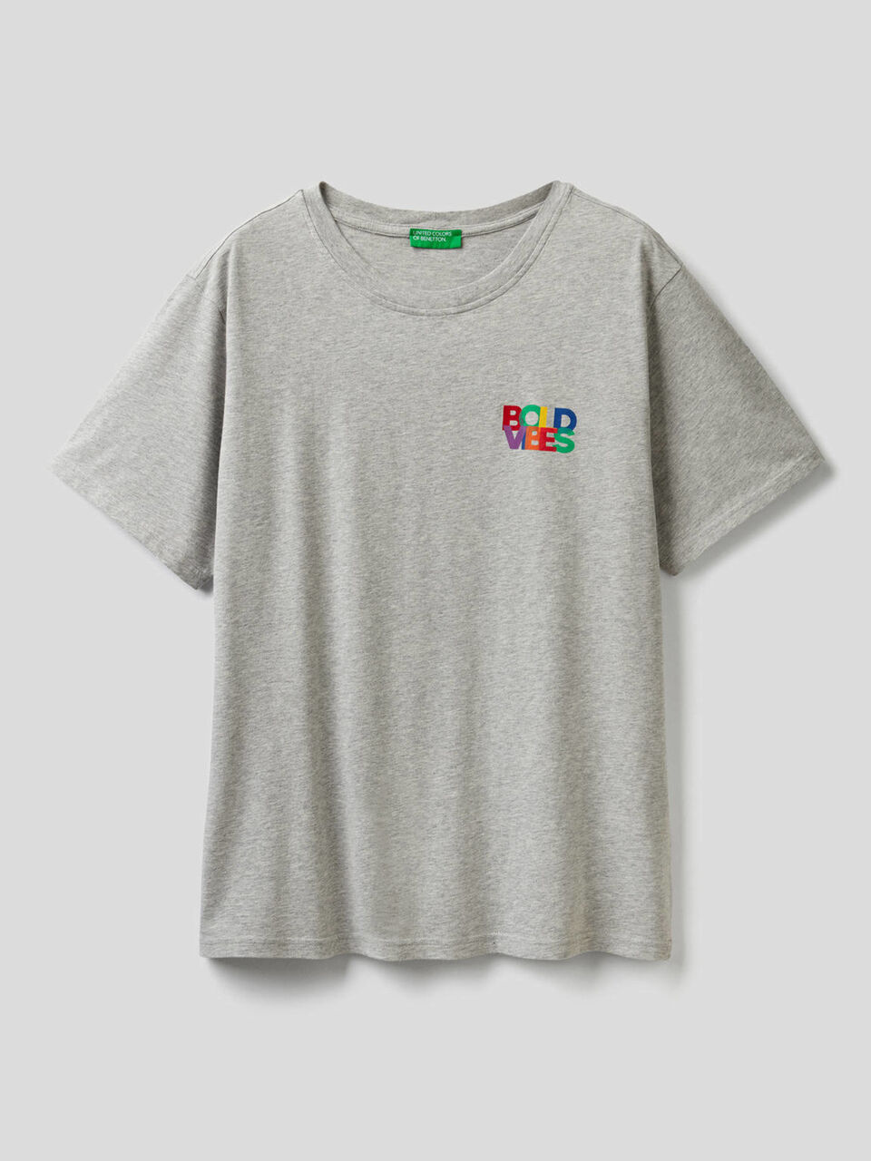 Graues T-Shirt mit buntem Logo image number 1