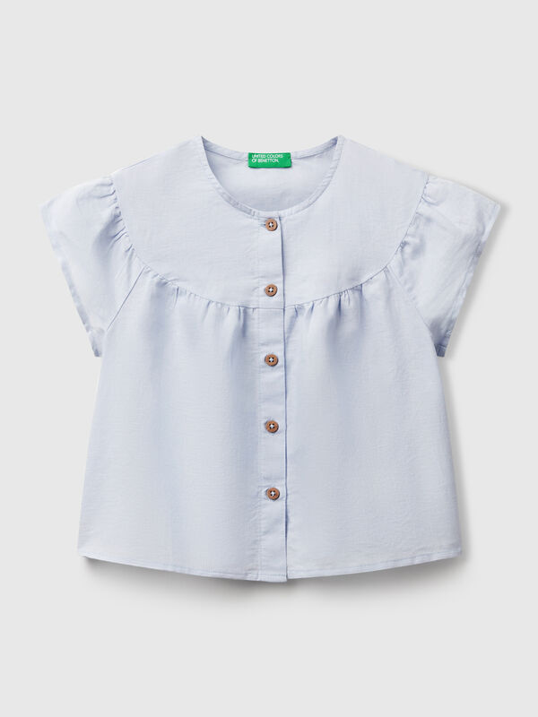 Bluse aus Leinenmischung Mädchen