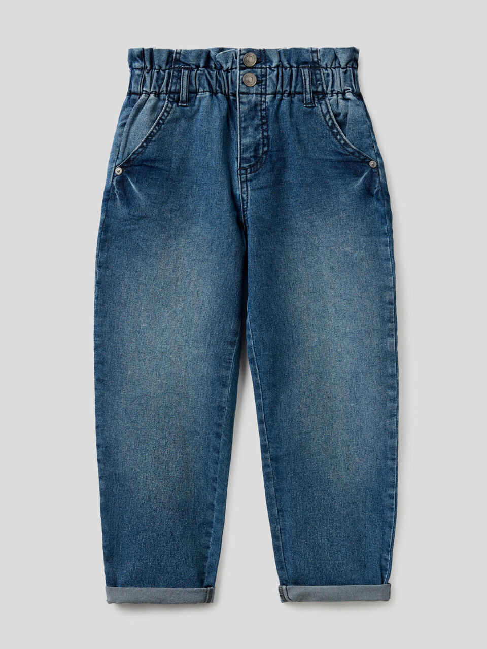 Baggy-Jeans mit gerafftem Bund image number 1
