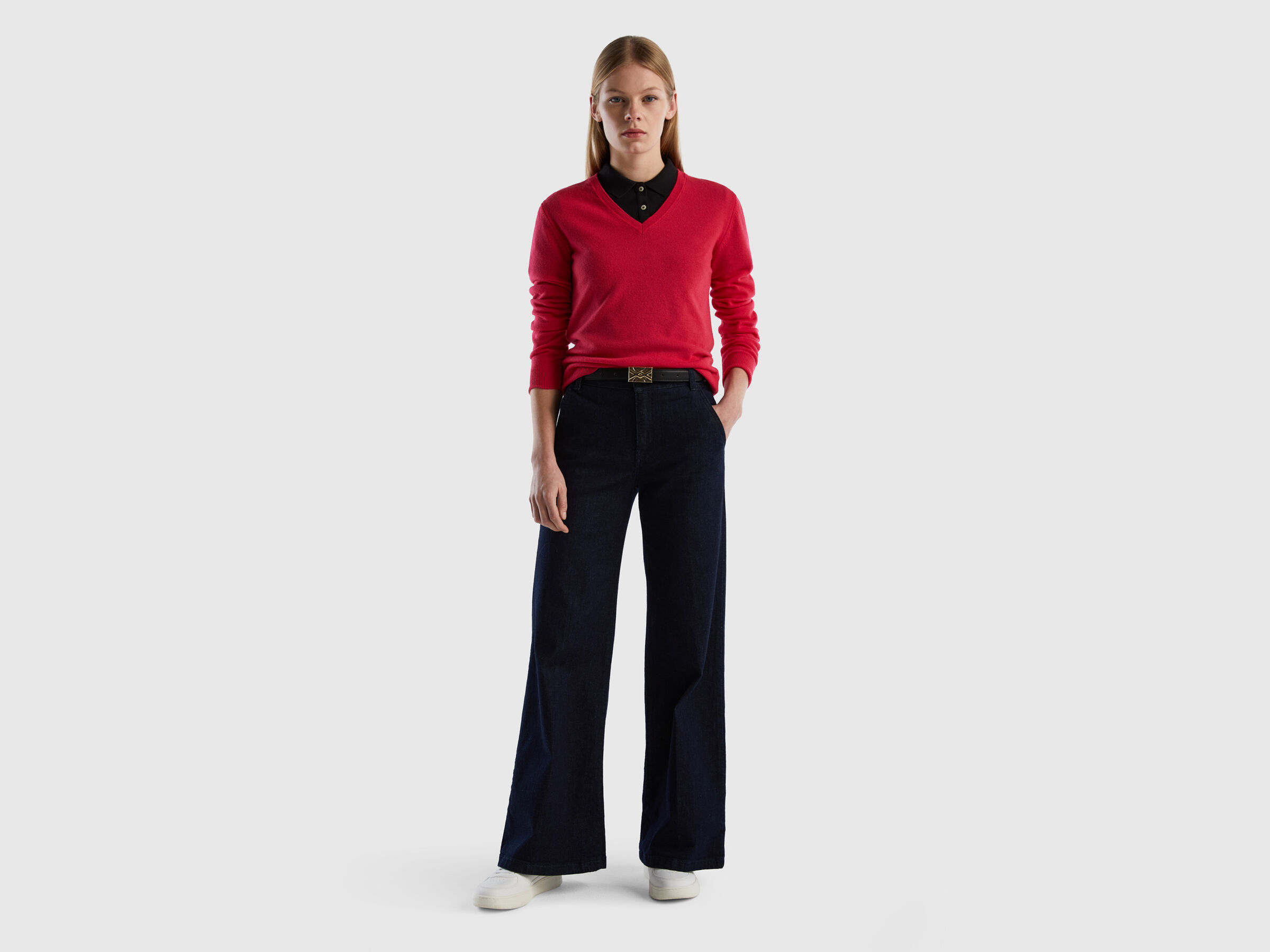 Pullover aus reiner Schurwolle mit V-Ausschnitt image number 3
