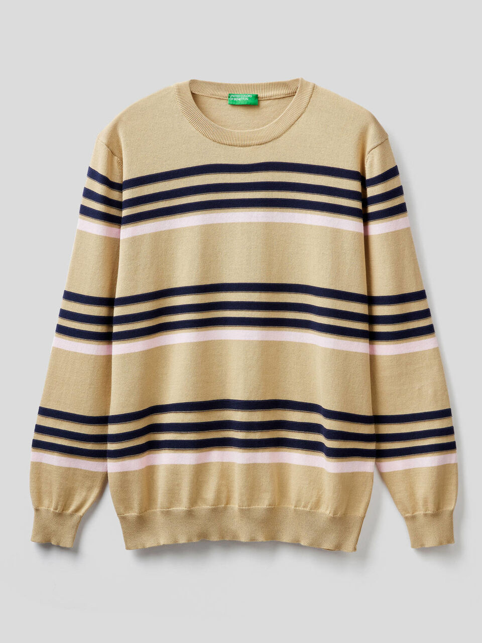Gestreifter Pullover aus reiner Baumwolle image number 1
