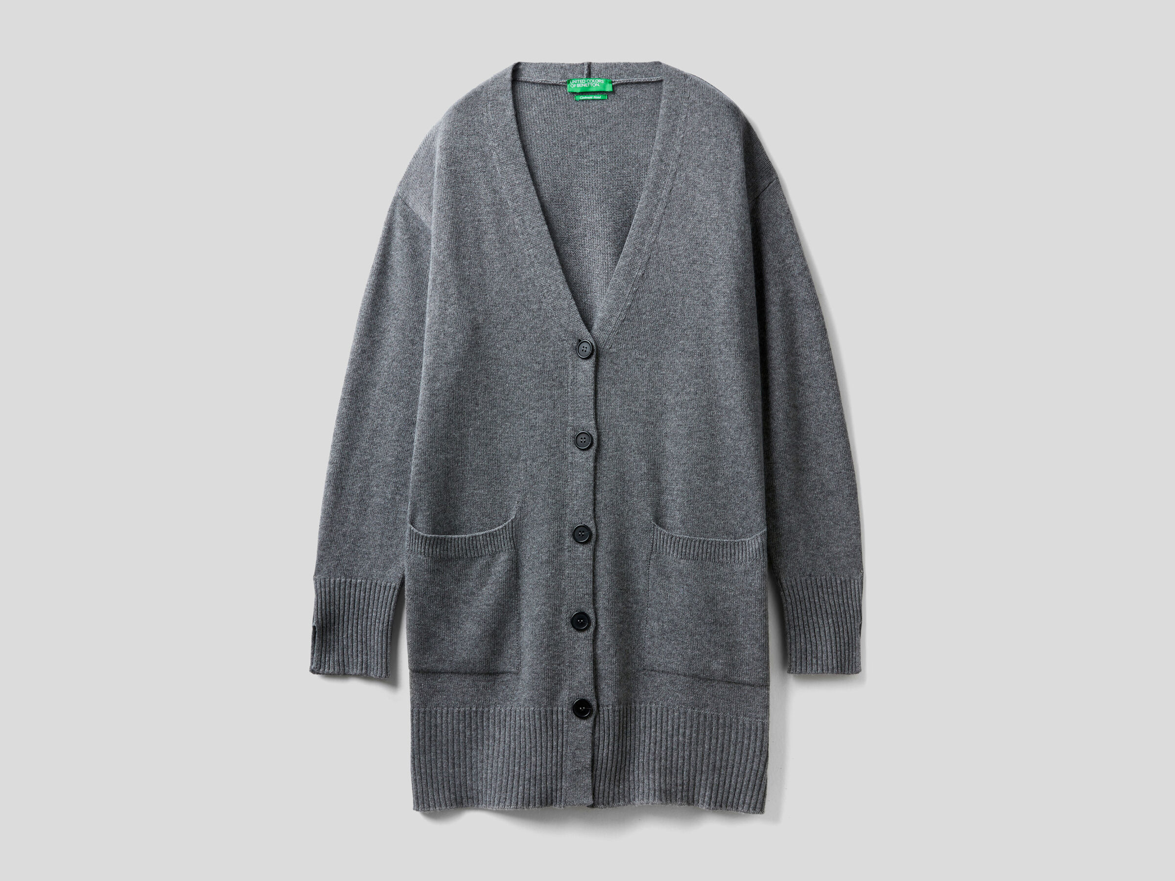 Lange Strickjacke mit Schlitzen image number 4