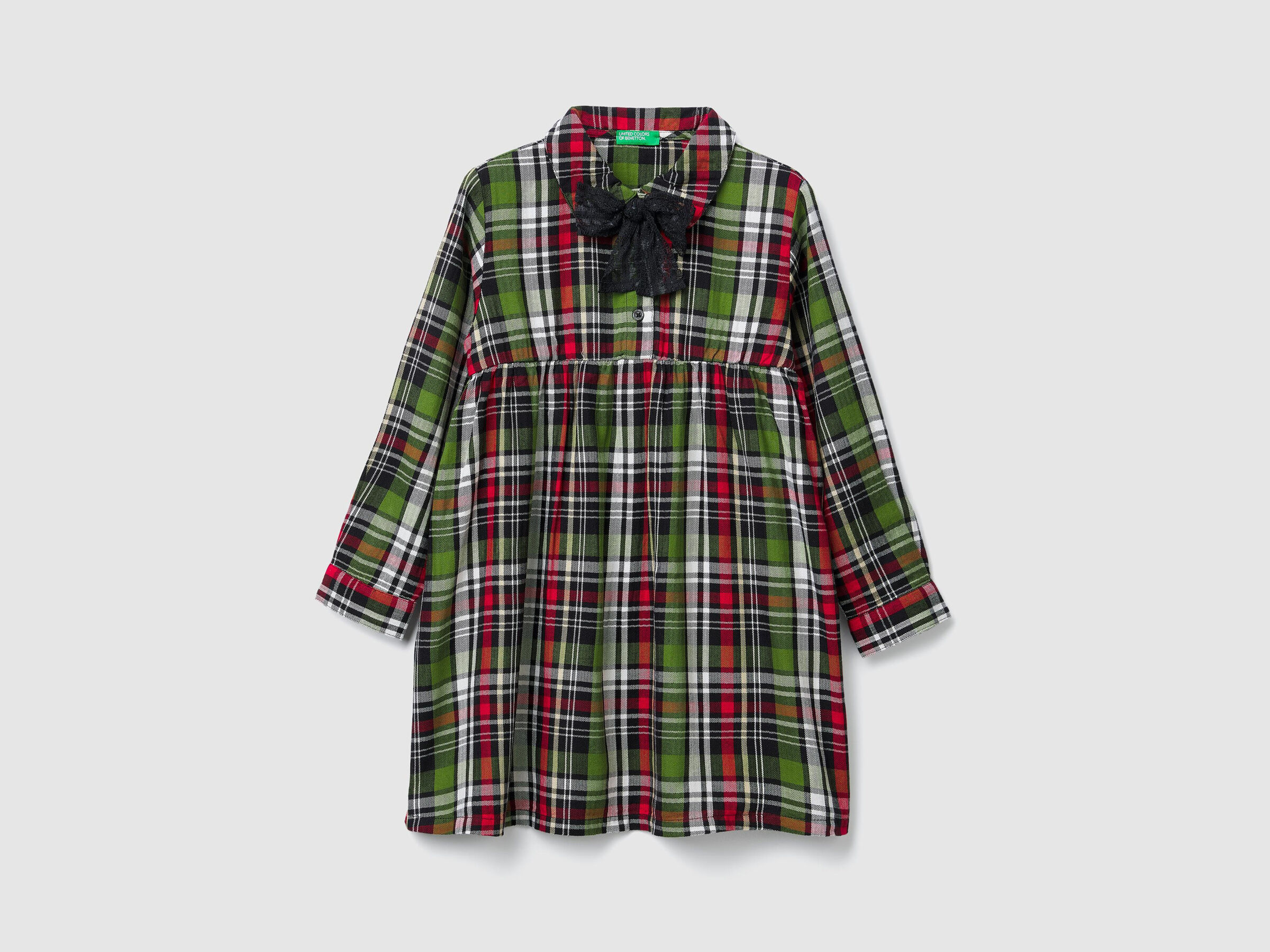 Kleid mit Karomuster und Masche image number null