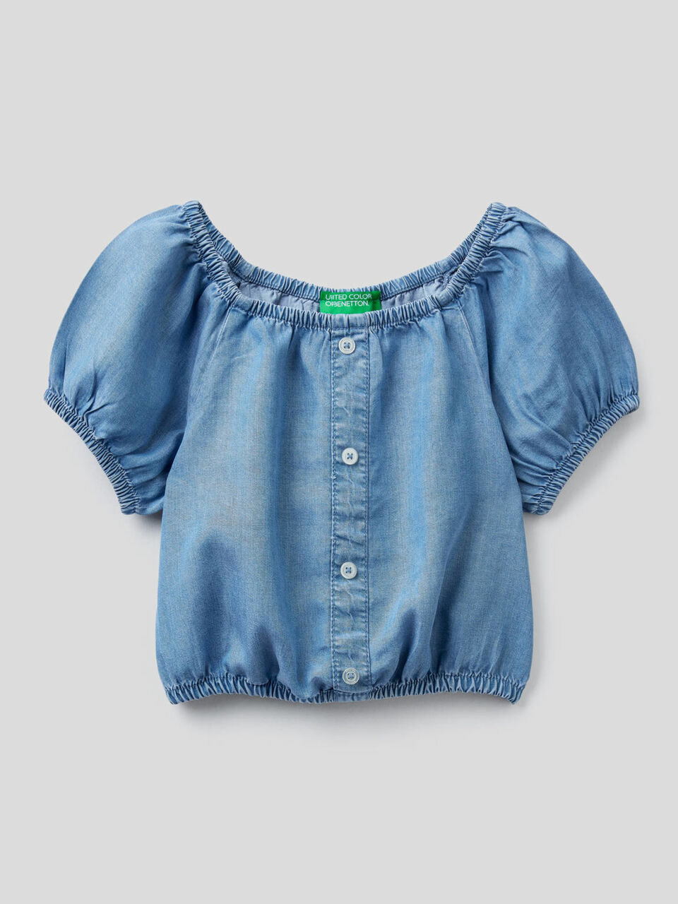Cropped-Top mit Jeans-Effekt image number 1