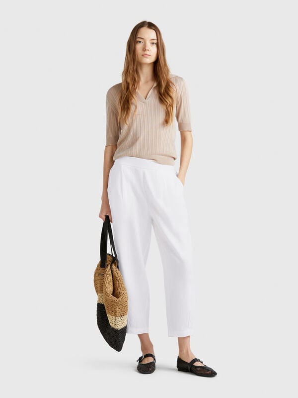 Weiche Hose aus reinem Leinen Damen