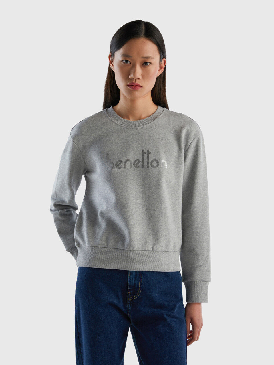 Sweatshirt in 100% Baumwolle mit Logoprint