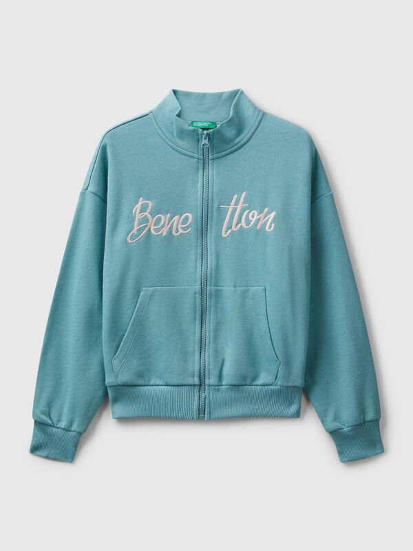 Sweatshirt mit Reißverschluss und Print Mädchen