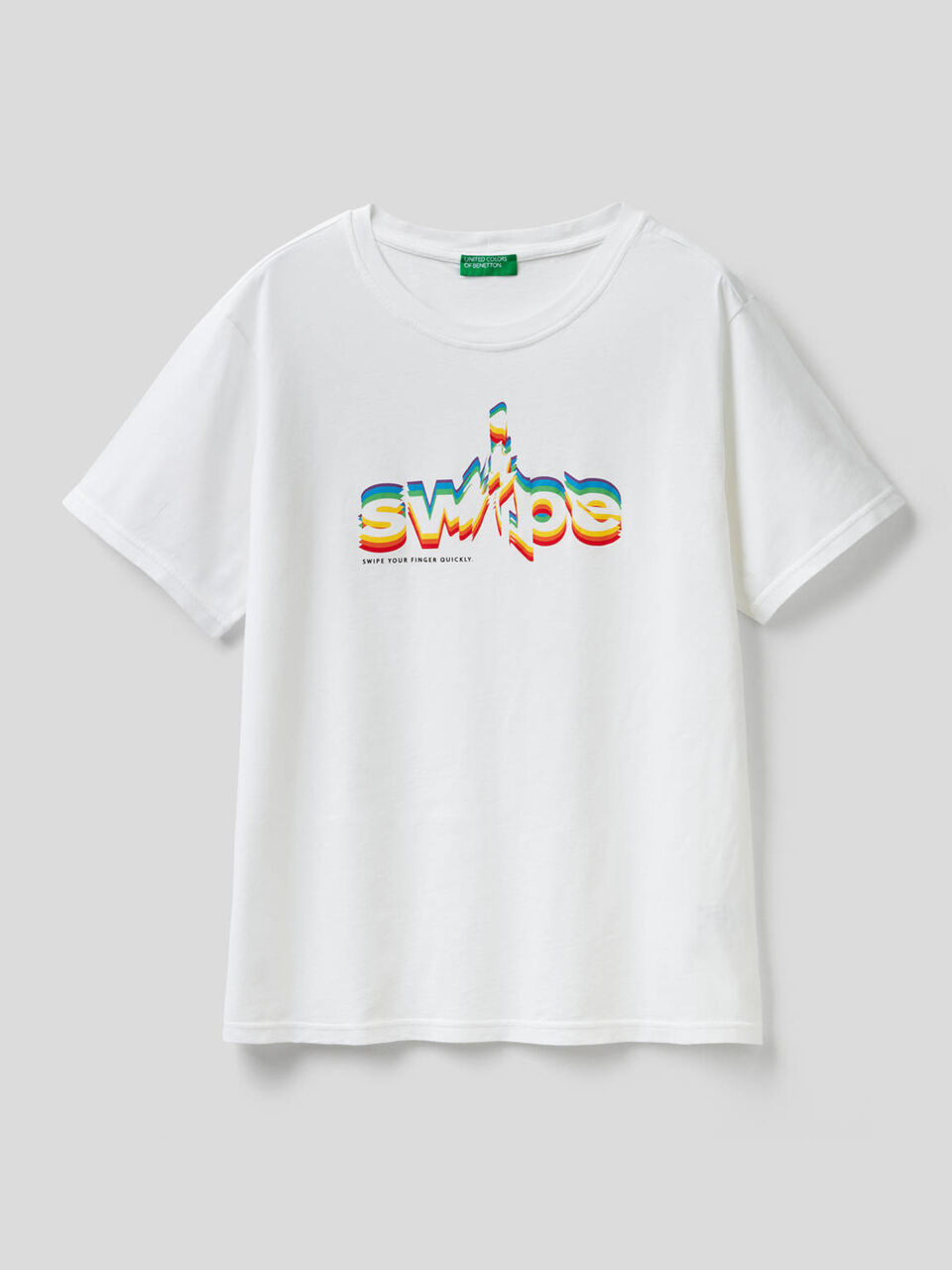 Weißes T-Shirt mit buntem Print image number 1