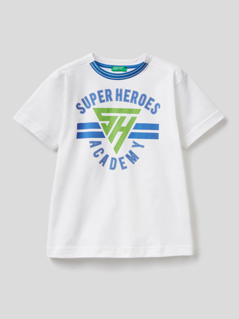 T-Shirt mit zweifarbigem Rundausschnitt image number 1