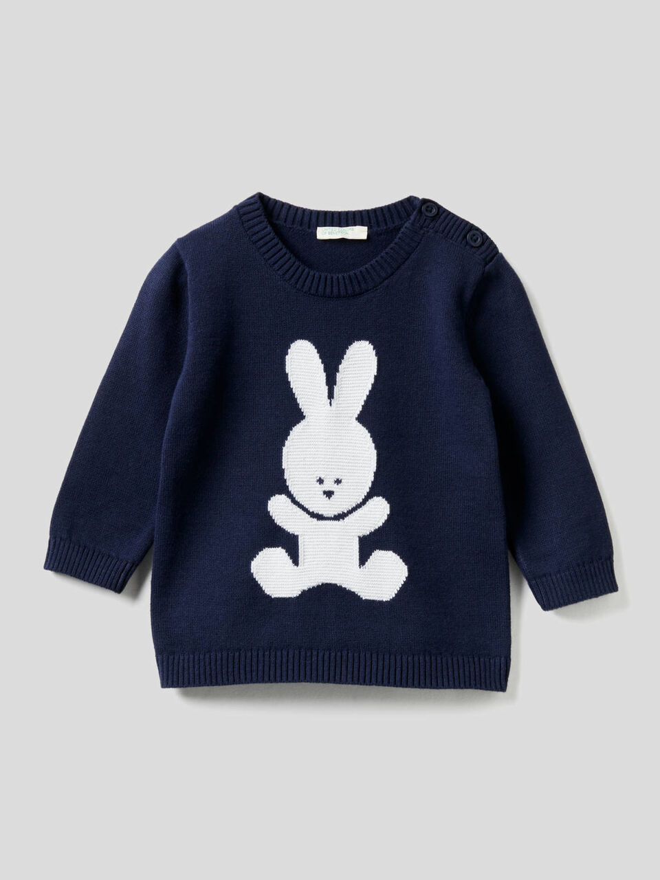 Pullover aus 100% Baumwolle mit Rundausschnitt und Intarsienarbeit image number 1