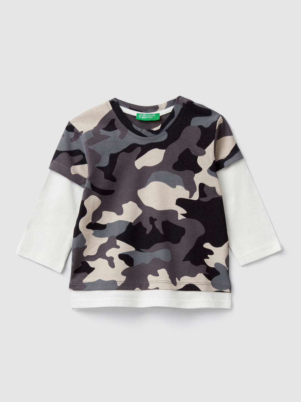 T-Shirt mit doppelten Ärmeln und Print image number 1