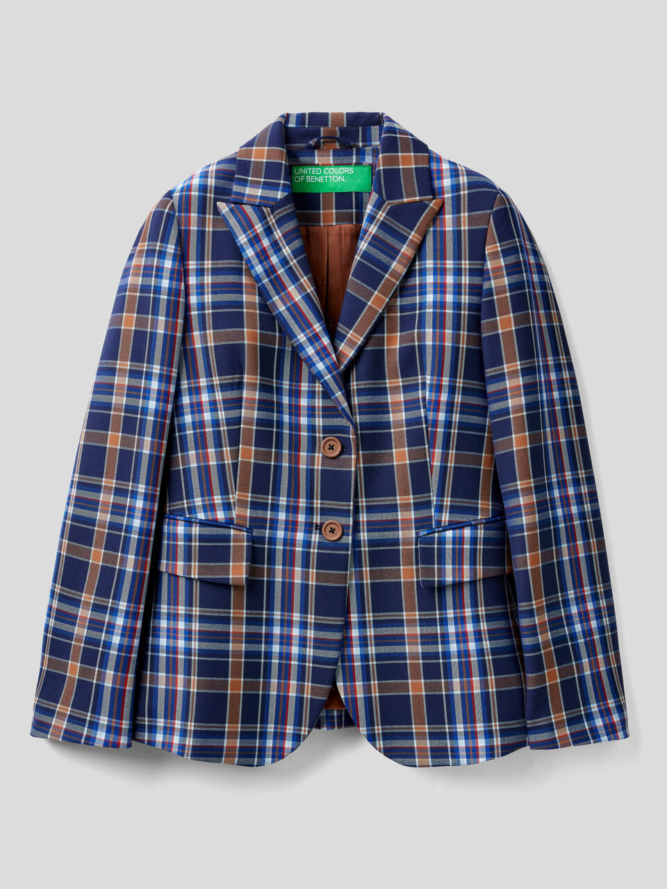 Karierter Blazer aus fließendem Stoff image number 1