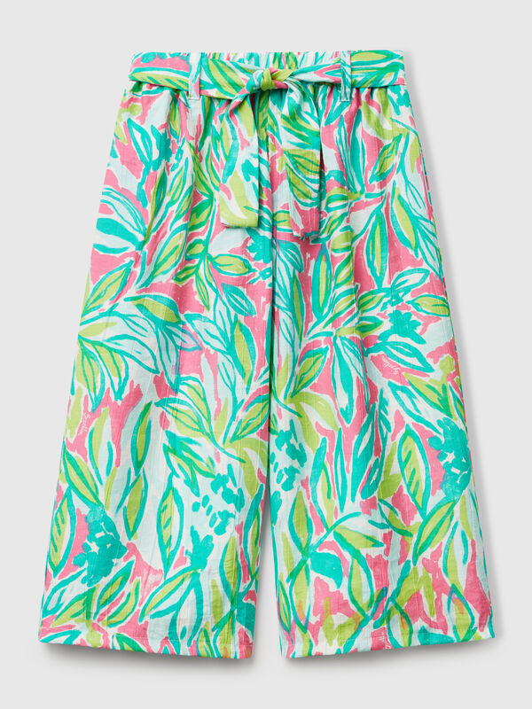 Palazzo-Hose mit tropischem Print Mädchen
