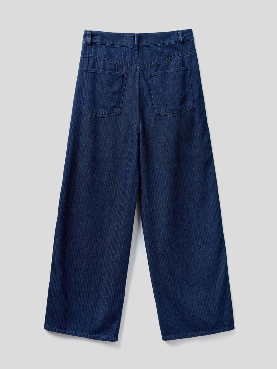 Loose Fit-Hose aus gestreiftem Jeansstoff image number 2