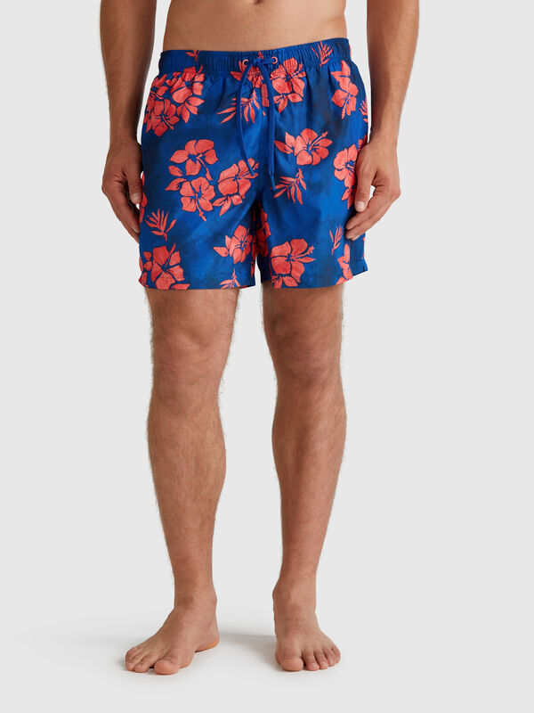 Gemusterte Badeshorts aus Nylon Herren