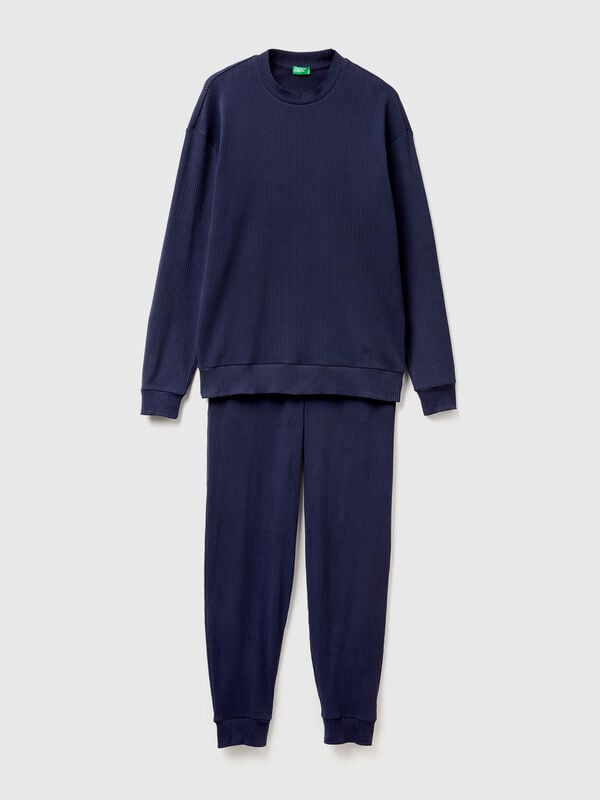 Warmer Pyjama aus Stretch-Baumwolle Herren