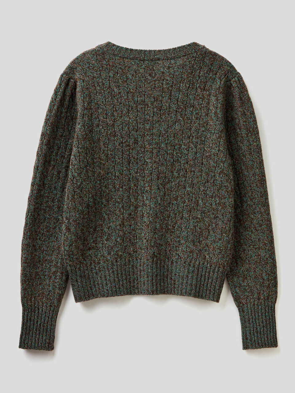 Strickjacke aus reiner Shetlandwolle mit Flechtmuster image number 2